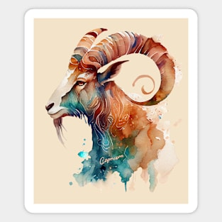 Zodiac Sign CAPRICORN - Watercolour Illustration of Capricorn Magnet